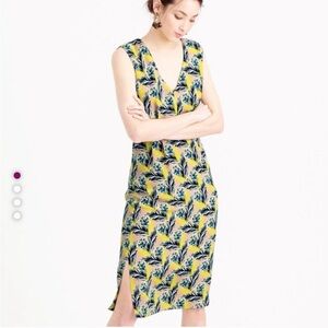 NWT J.Crew Silk‎ Yellow Floral Sleeveless Dress Meadow Spring E9769 Size 2